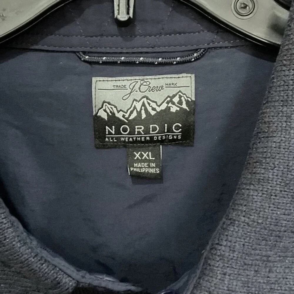 J Crew Sweater Fleece Jacket Utility Blue Nordic Shacket Sz XXL Shirt-Jacket